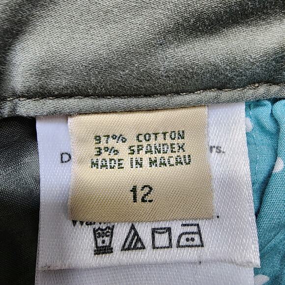 Eddie Bauer Pants Womens 12 Green Mercer Fit Straight Leg Ankle Chino Stretch - Picture 6 of 14